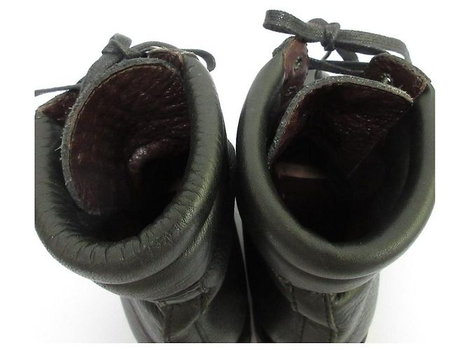 Max Mara Leder-Schnürstiefeletten Schwarz - Ansicht 6