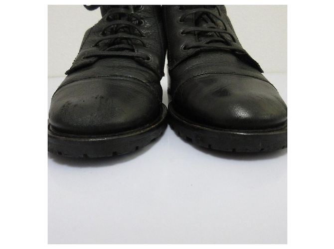 Max Mara Leder-Schnürstiefeletten Schwarz - Ansicht 9