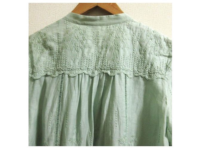 Autre Marque Ingeborg Langkleid mit Maiglöckchen-Stickerei Grün - Ansicht 6