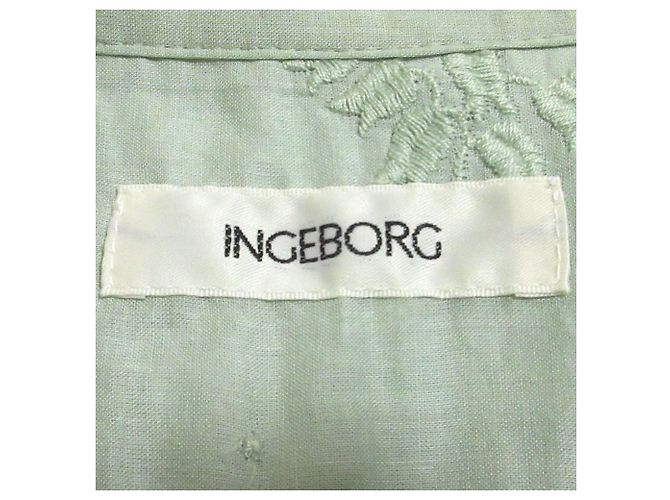 Autre Marque Ingeborg Langkleid mit Maiglöckchen-Stickerei Grün - Ansicht 8