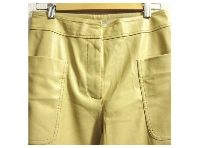 Stella Mc Cartney Stella McCartney Eco-Leder-Weitbeinhose Beige Roh - Ansicht 4
