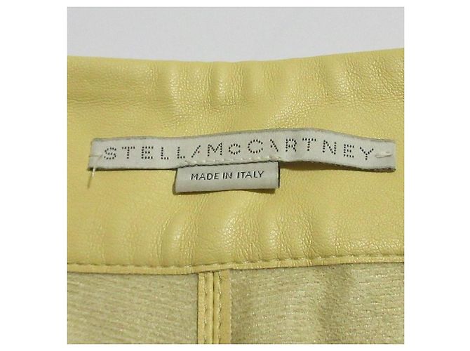 Stella Mc Cartney Stella McCartney Eco-Leder-Weitbeinhose Beige Roh - Ansicht 7