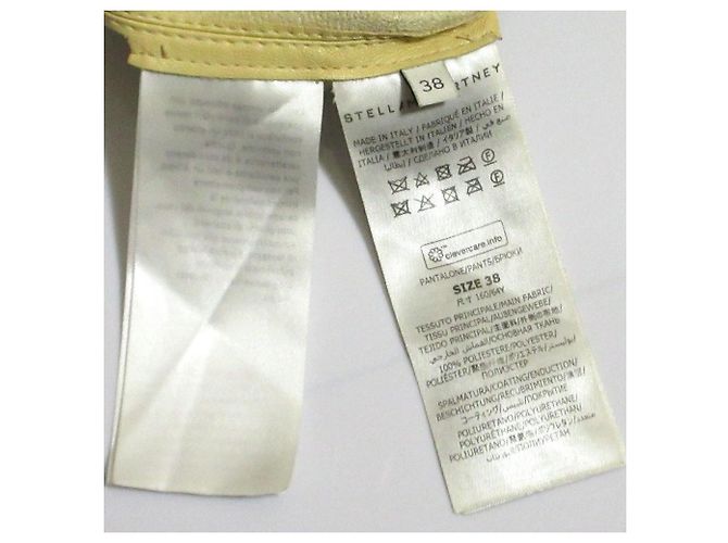 Stella Mc Cartney Stella McCartney Eco-Leder-Weitbeinhose Beige Roh - Ansicht 9