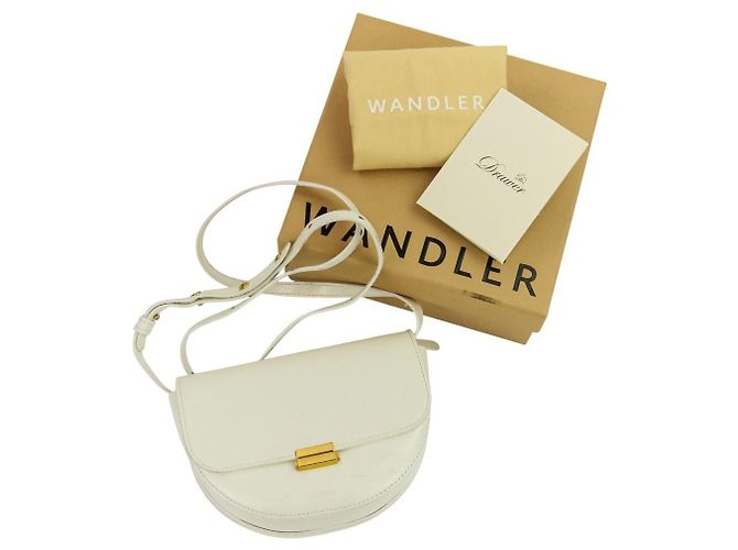 Autre Marque Borsa a tracolla in pelle lucida Wandler Bianco - vista 16