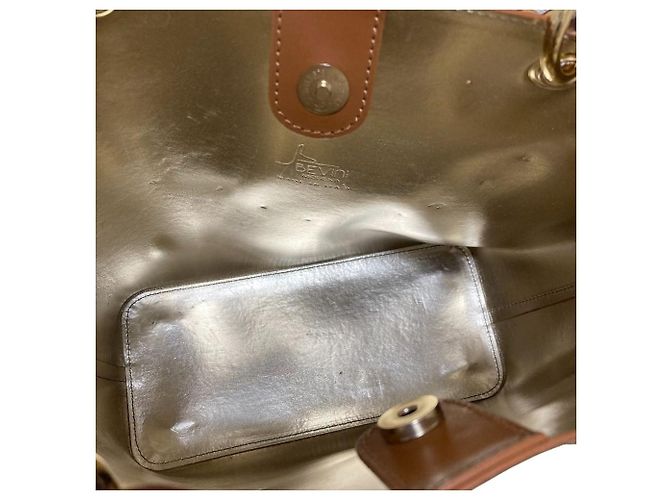 Autre Marque Bolsa Tote 2way de couro com alça de bambu BEVINI Marrom Camelo - vista 4