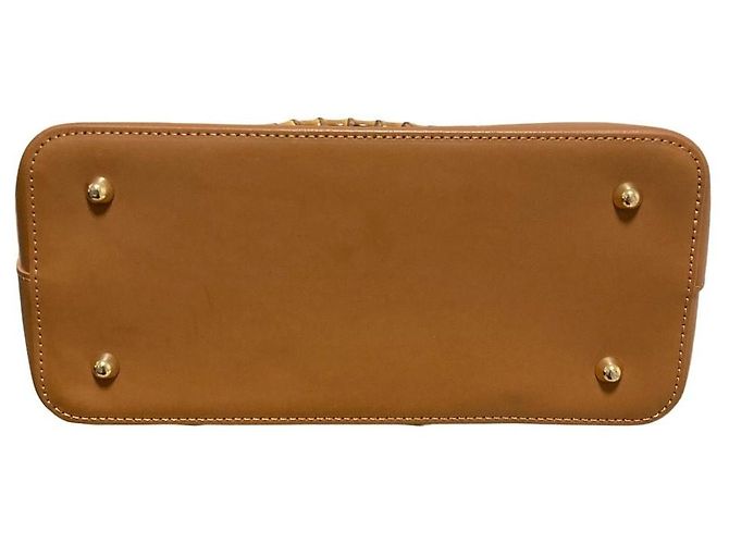 Autre Marque Bolsa Tote 2way de couro com alça de bambu BEVINI Marrom Camelo - vista 7