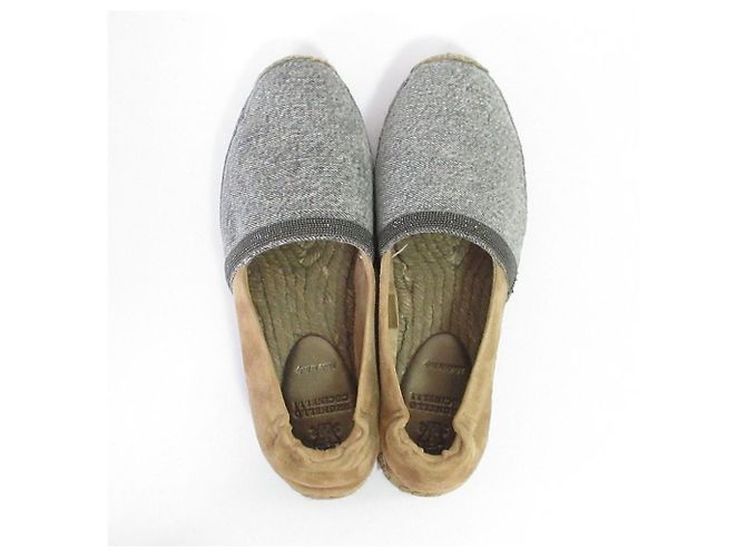 Autre Marque Brunello Cucinelli Monile Espadrille Slip-on Sneaker in scamoscio Marrone - vista 4