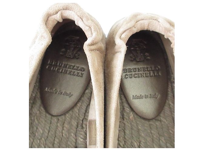 Autre Marque Brunello Cucinelli Monile Espadrille Slip-on Sneaker in scamoscio Marrone - vista 5