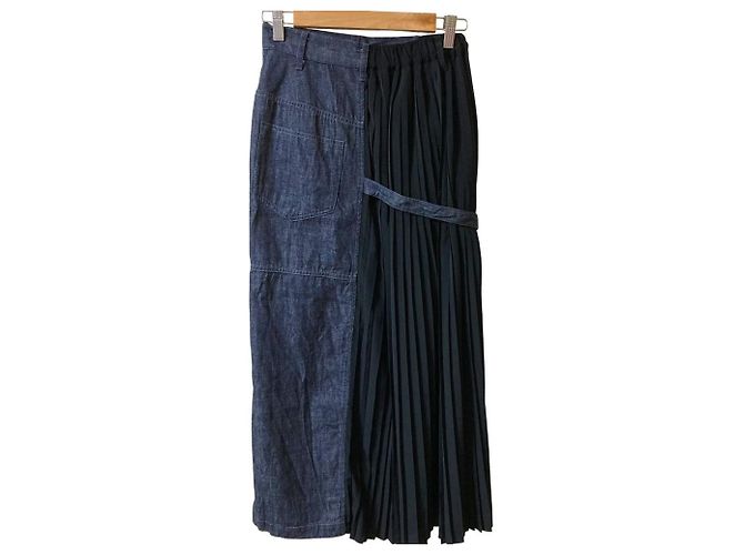 Autre Marque Falda de denim con pliegues ZUCCa Azul - vista 2