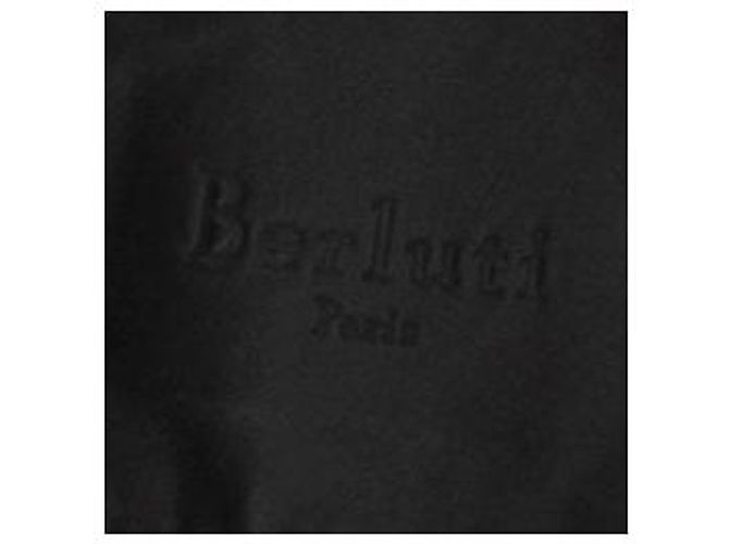 Berluti Veste réversible en daim kaki et cuir noir - vue 9