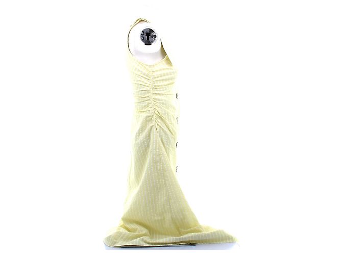 Ganni Vestido largo amarillo a rayas - vista 3