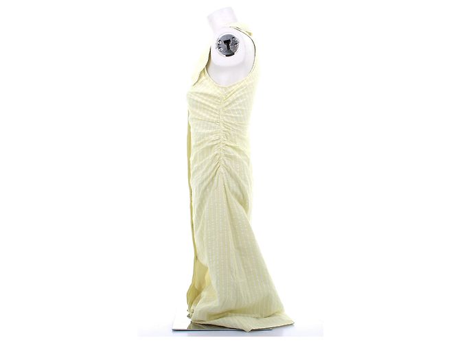 Ganni Vestido largo amarillo a rayas - vista 4