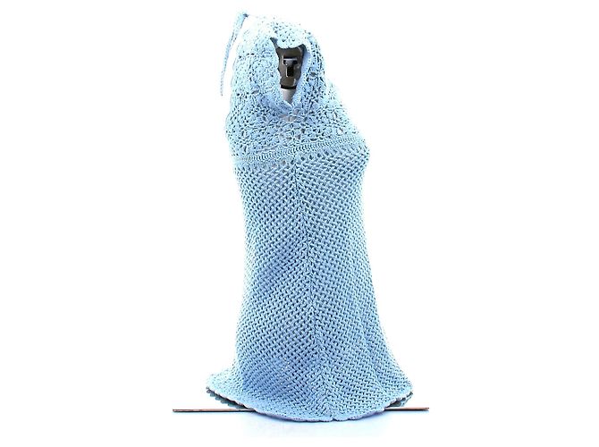 Autre Marque Minivestido Eloise de crochet Azul - vista 3