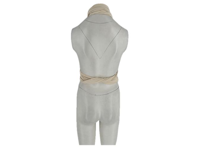 Autre Marque Top drapeado con lazo frontal CHERIE Beige - vista 2