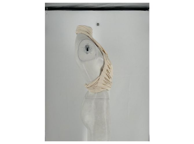 Autre Marque Top drapeado con lazo frontal CHERIE Beige - vista 3