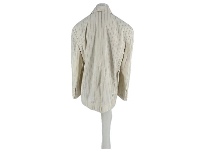 Autre Marque Blazer blanco a rayas - vista 2