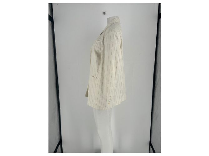 Autre Marque Blazer blanco a rayas - vista 3
