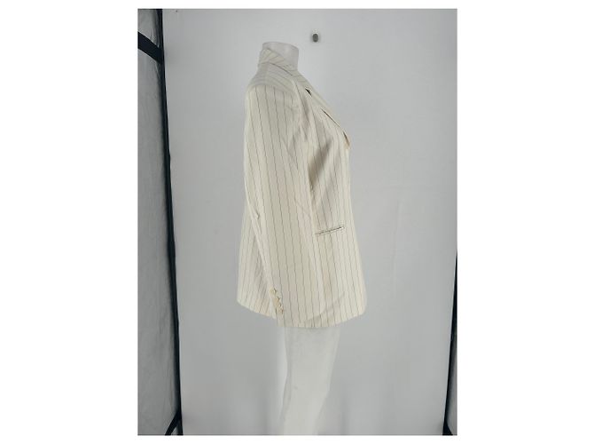 Autre Marque Blazer blanco a rayas - vista 4