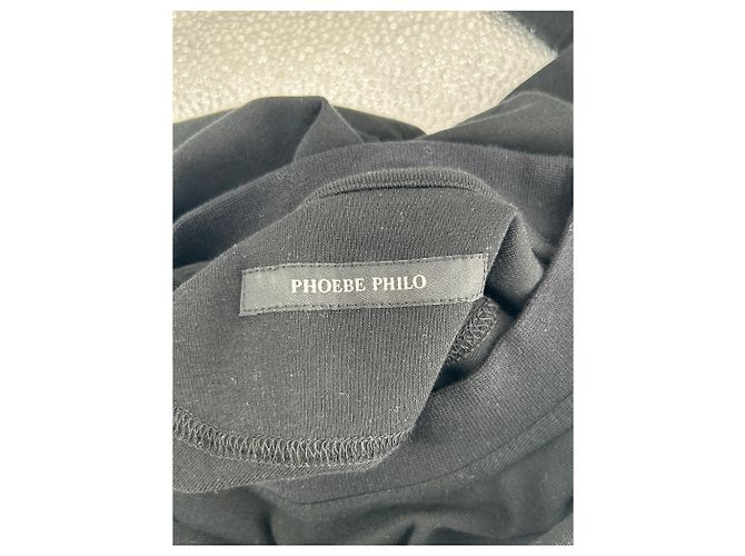 Top asimétrico negro de algodón Phoebe Philo - vista 6