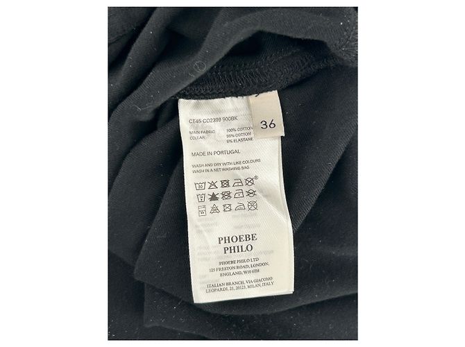 Top asimétrico negro de algodón Phoebe Philo - vista 7