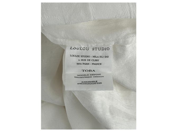 Autre Marque Camiseta de seda blanca LOULOU STUDIO Blanco - vista 5