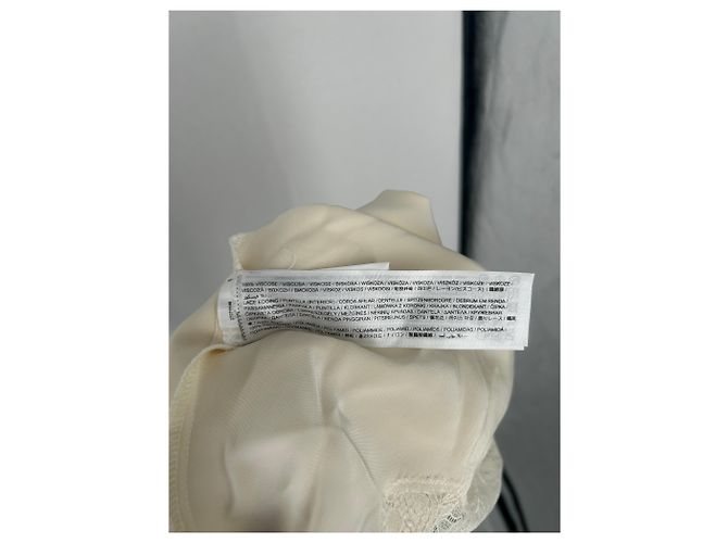 Mango Top de satén de encaje asimétrico Beige - vista 6