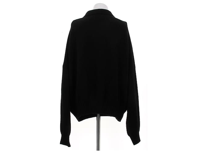 Autre Marque Schwarzer Pullover mit Knopfloch - Ansicht 2