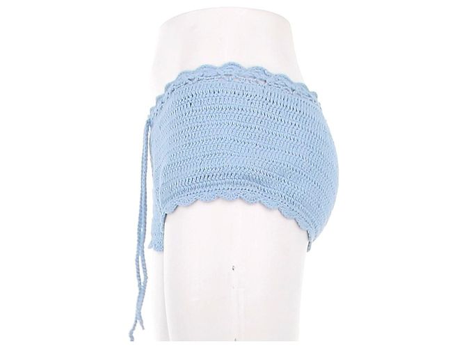 Autre Marque Short Genevieve em crochê Azul - vista 4