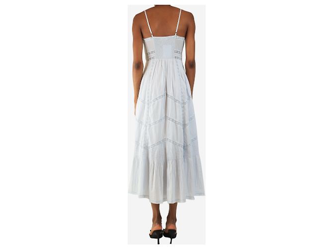 Autre Marque Hellblaues Baumwoll-Sommerkleid mit Spitzenbesatz - Größe XXS - Ansicht 2
