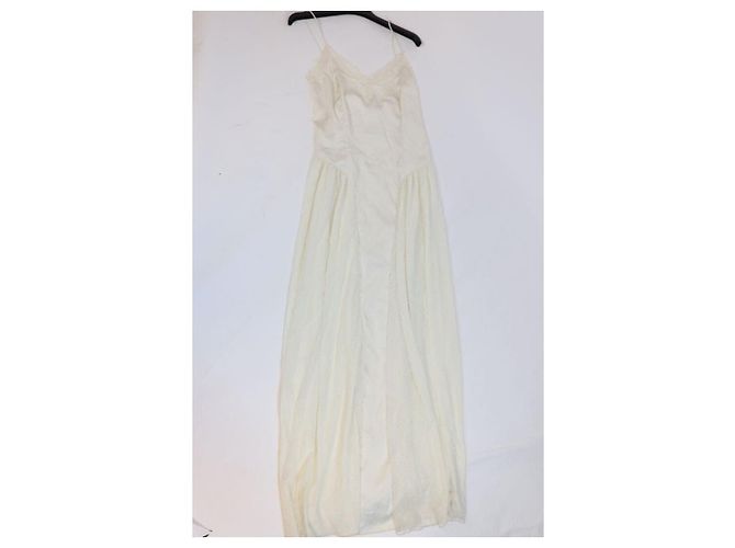 Rotate Cream satin lace maxi dress - size UK 10 - view 2