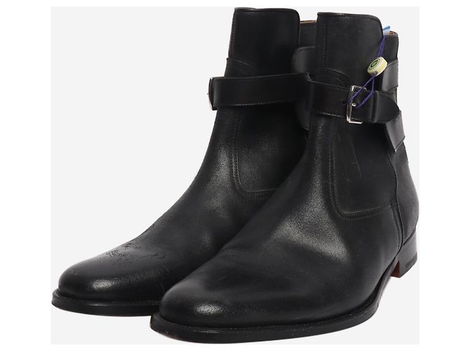 Hermès Schwarze Leder-Stiefeletten - Größe UK 7 - Ansicht 2
