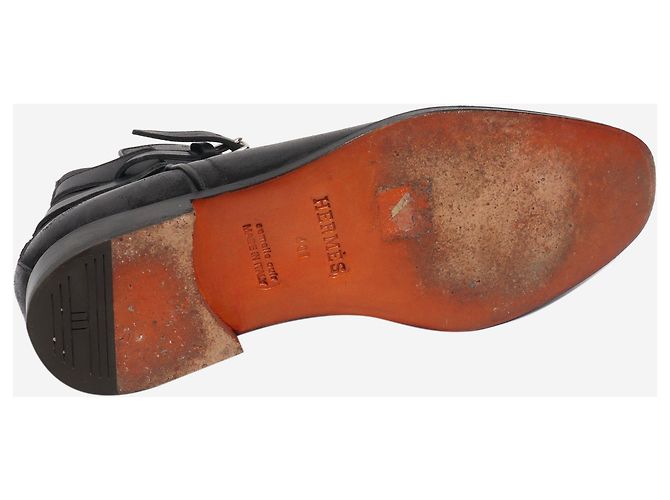Hermès Schwarze Leder-Stiefeletten - Größe UK 7 - Ansicht 7