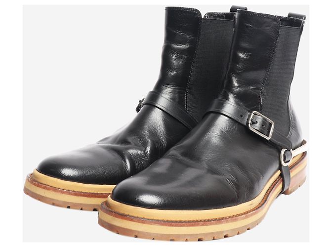 Dries Van Noten Schwarze Leder-Ankle-Boots - Größe UK 8 - Ansicht 2
