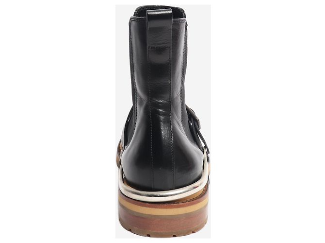 Dries Van Noten Schwarze Leder-Ankle-Boots - Größe UK 8 - Ansicht 3