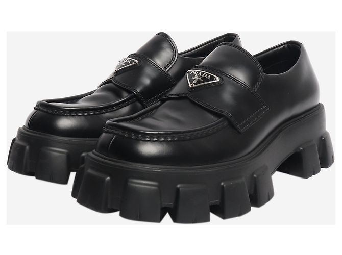 Prada Schwarze Plateau-Loafer - Größe UK 7.5 - Ansicht 2