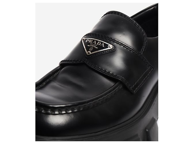Prada Schwarze Plateau-Loafer - Größe UK 7.5 - Ansicht 4