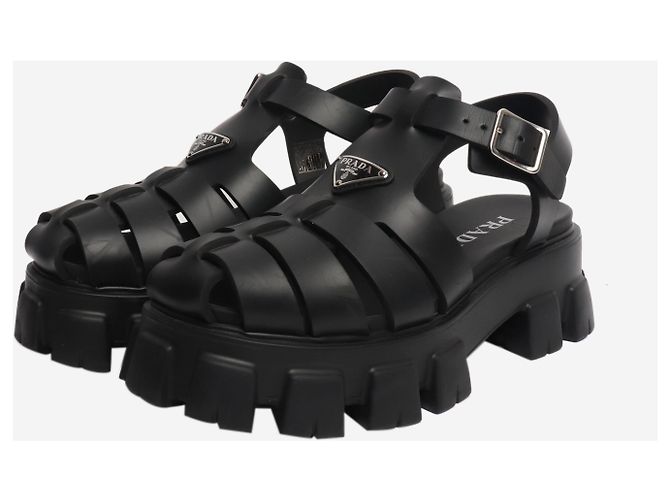 Prada Schwarze Plateausandalen - Größe UK 7 - Ansicht 2