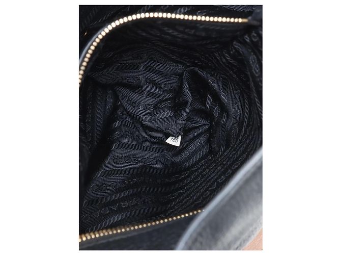 Prada Navy Vitello Daino Leder Tote Bag Marineblau - Ansicht 10