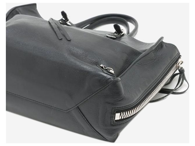 Balenciaga Borsa 2way in pelle Papier nera Nero - vista 12