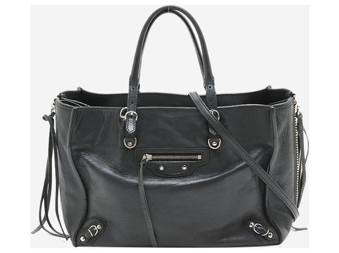 Balenciaga Borsa 2way in pelle Papier nera Nero - vista 2