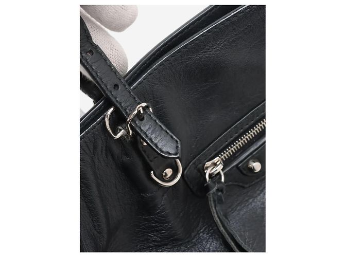 Balenciaga Borsa 2way in pelle Papier nera Nero - vista 4
