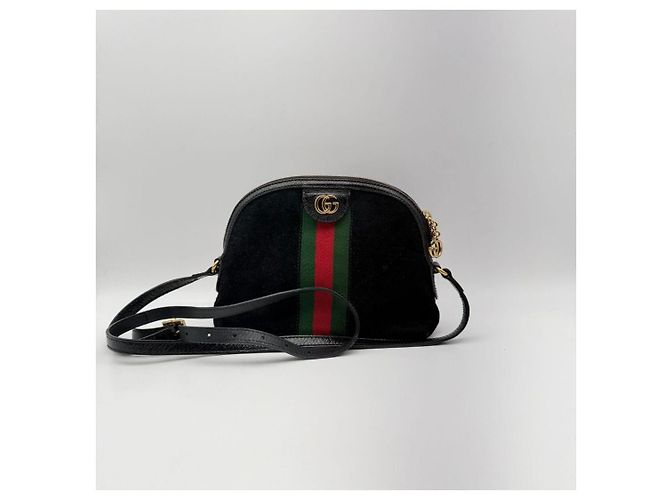 Gucci Borsa a tracolla Ophidia in scamosciato nero - vista 2
