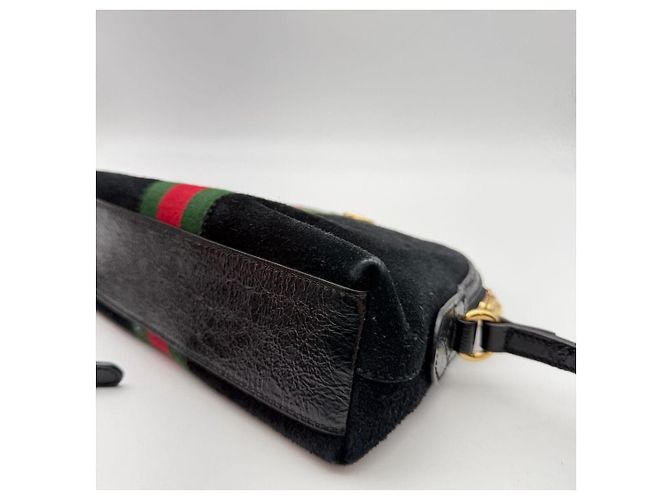 Gucci Borsa a tracolla Ophidia in scamosciato nero - vista 3