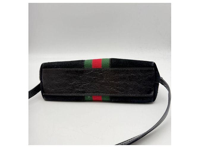 Gucci Borsa a tracolla Ophidia in scamosciato nero - vista 5