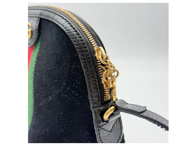 Gucci Borsa a tracolla Ophidia in scamosciato nero - vista 6