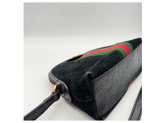 Gucci Borsa a tracolla Ophidia in scamosciato nero - vista 7