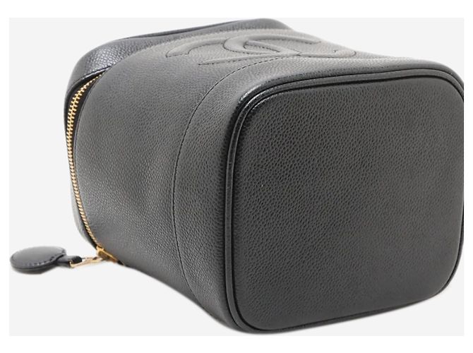 Chanel Borsa Vanity vintage 2000 Coco Mark in cavalluccio nero - vista 4