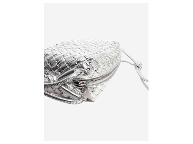 Bottega Veneta Mini borsa loop Intrecciato argento - vista 4