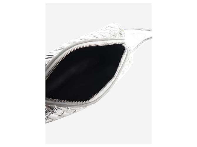 Bottega Veneta Mini borsa loop Intrecciato argento - vista 5