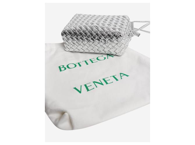 Bottega Veneta Mini borsa loop Intrecciato argento - vista 9